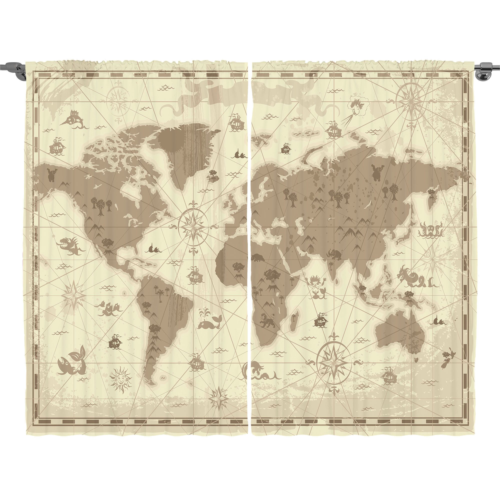 Gardine Schlafzimmer Kräuselband Vorhang mit Schlaufen und Haken