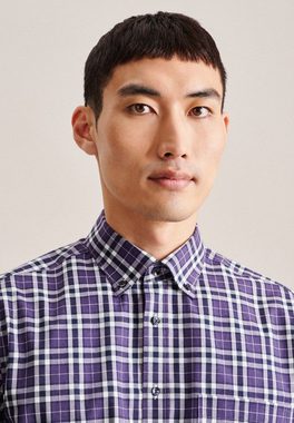 seidensticker Flanellhemd Regular Regular Langarm Button-Down-Kragen Karo