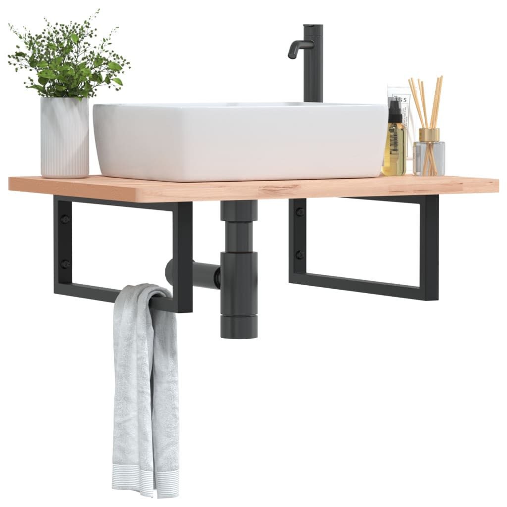 vidaXL Waschtisch Waschtisch-Halterungen 2 Stk Schwarz Rechteckig Stahl