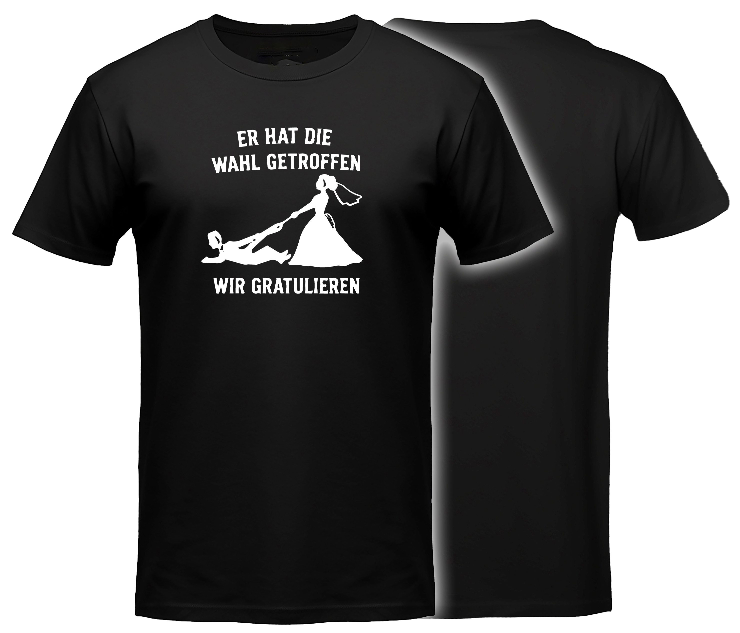 MyDesign24 T-Shirt JGA Shirt - Jungesellenabschied T-Shirt - Seine Wahl! Kurzarm T-Shirt schwarz Regular Fit Gr.L i891
