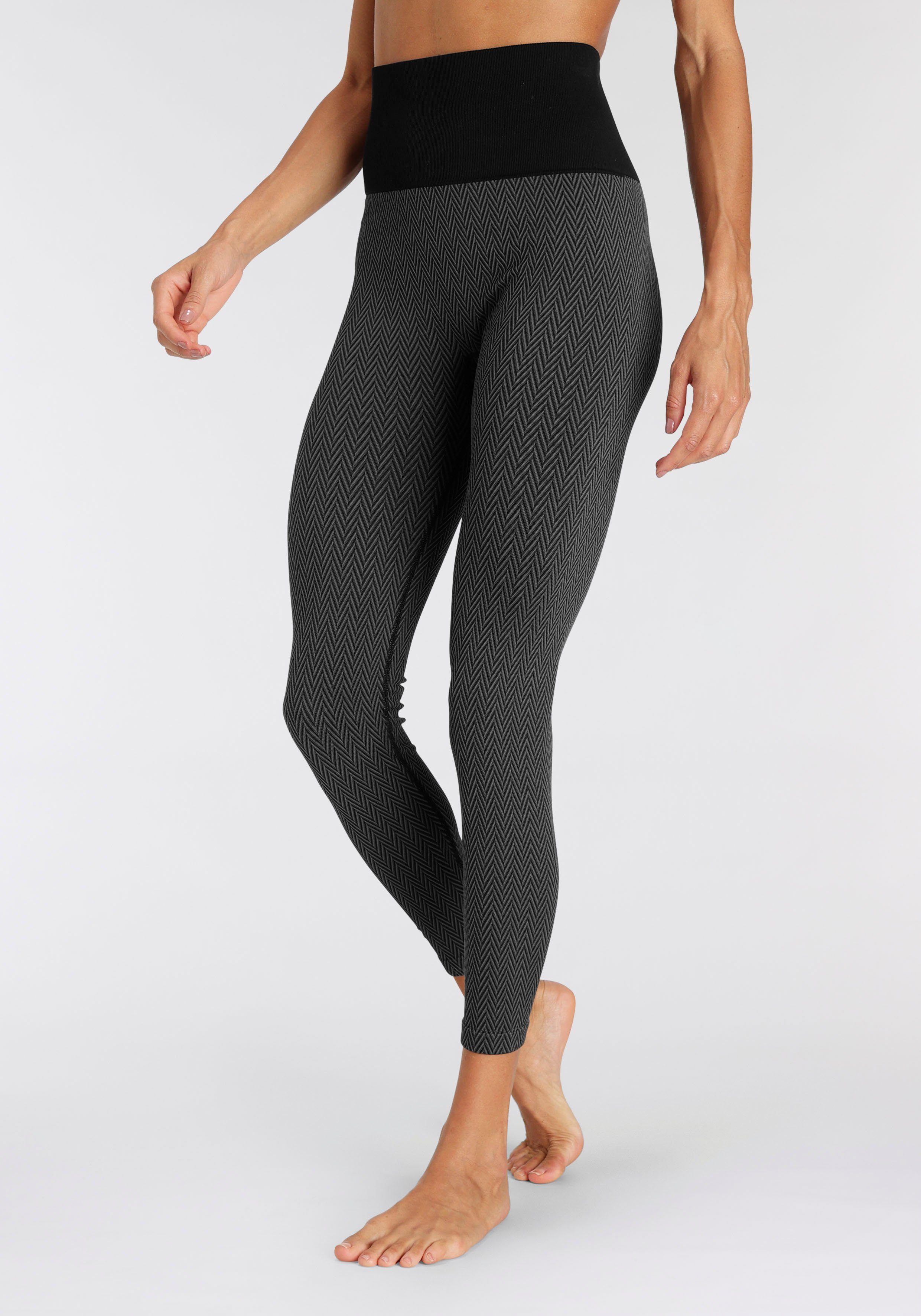 vivance active Leggings in Jacquardmuster und breitem Bund