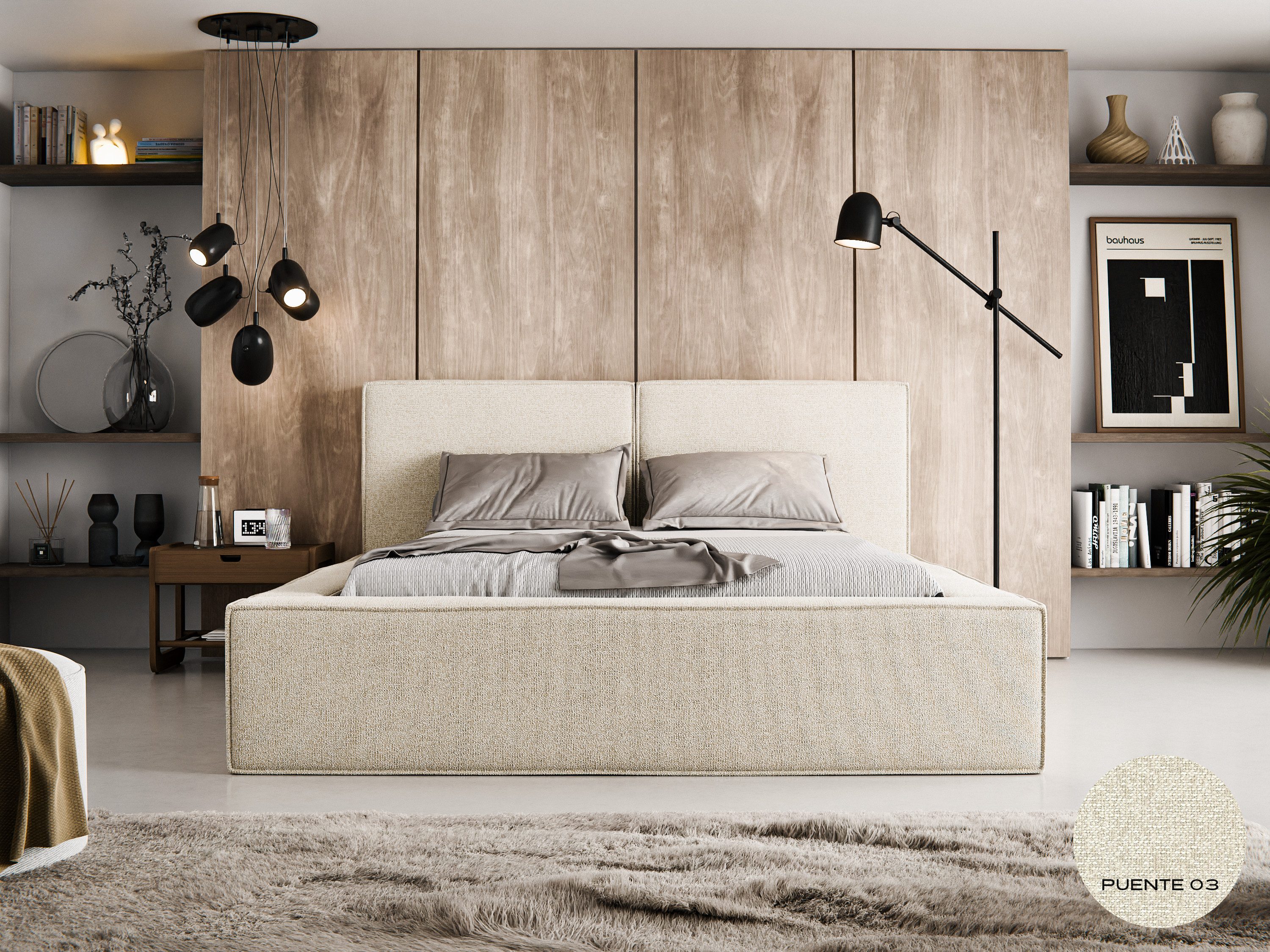 thematys Polsterbett mit Bettkasten, Stauraumbett, Bouclé günstig online kaufen