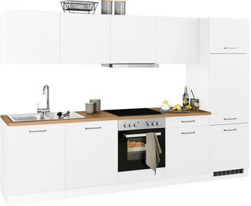 HELD MÖBEL Küchenzeile Kehl, mit E-Geräten, Breite 300 cm, inkl. Kühlschrank