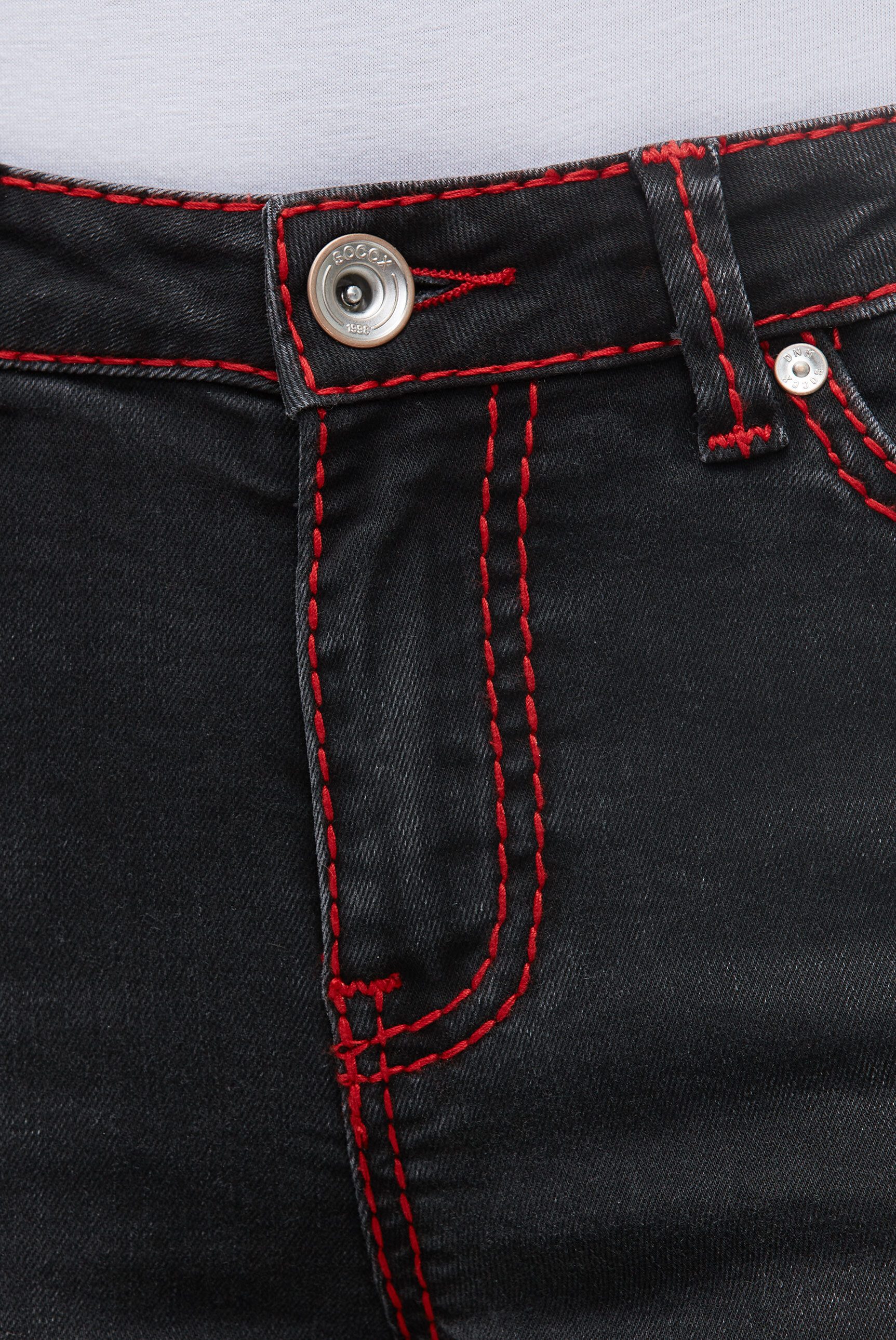 SOCCX Regular-fit-Jeans mit breiten Nähten