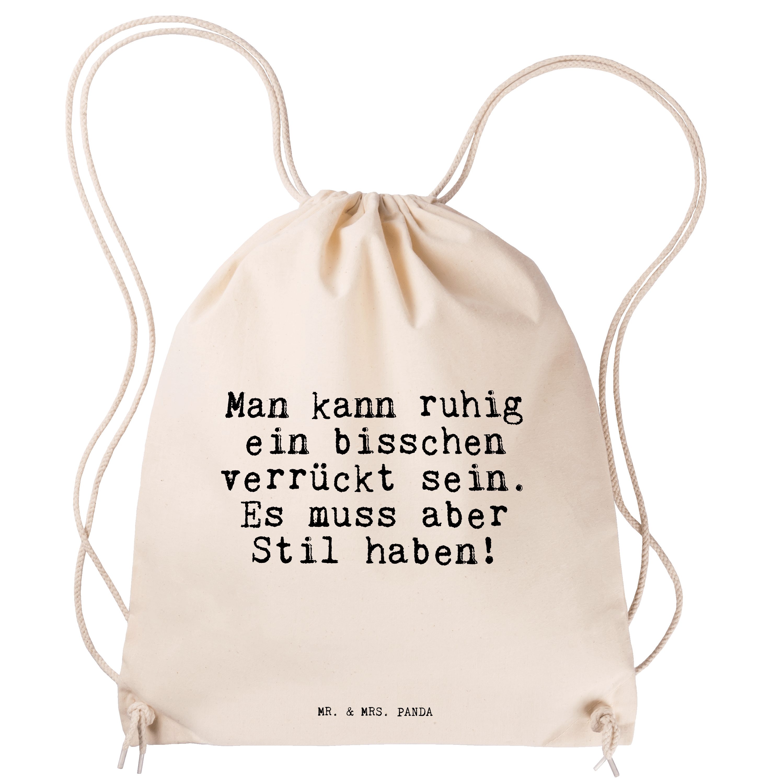 Mr. & Mrs. Panda Sporttasche »Man kann ruhig ein... Transparent