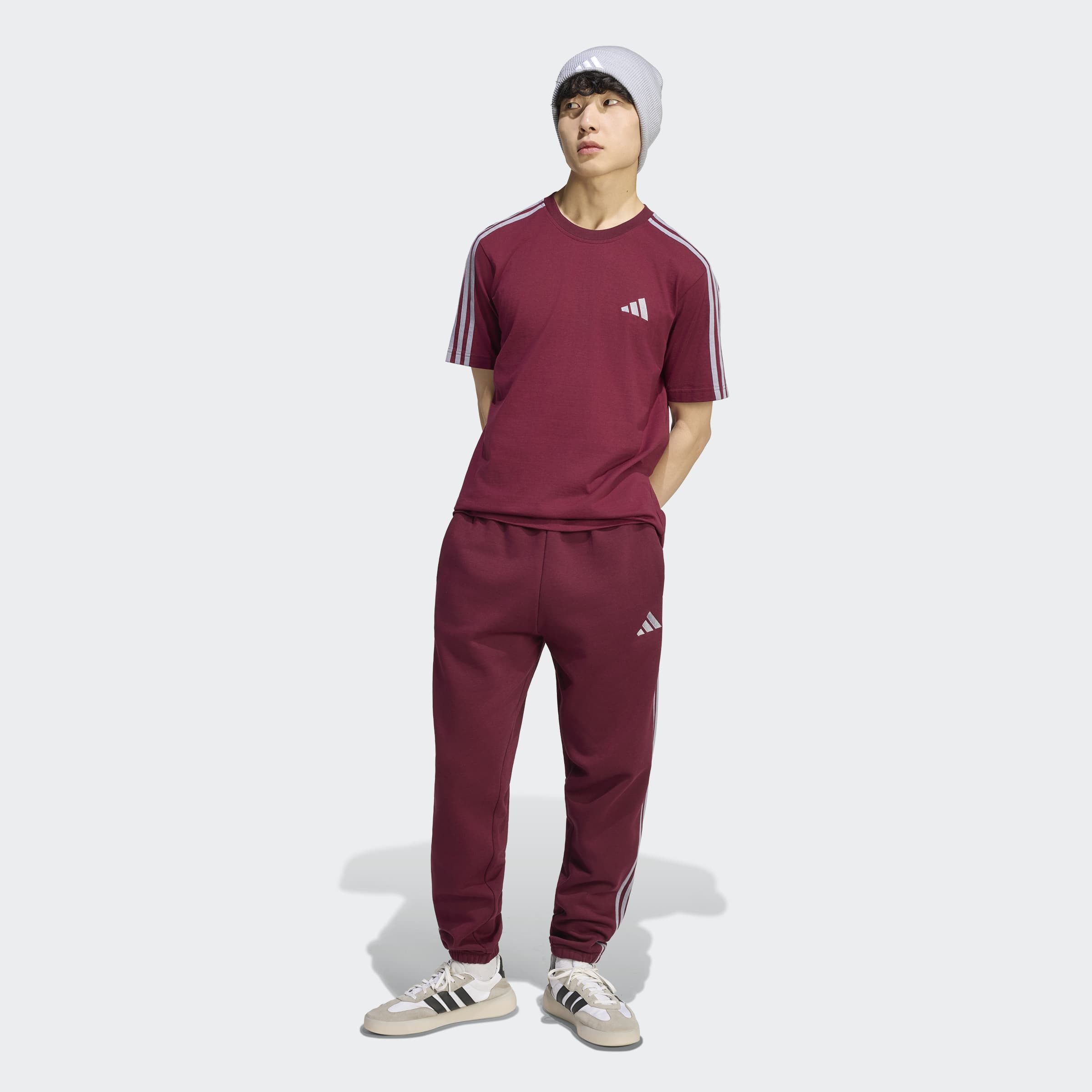 adidas Sportswear T-Shirt ESSENTIALS 3-STREIFEN, SINGLE JERSEY, BRANDING LINKE SCHULTER – Bild 5 von 5