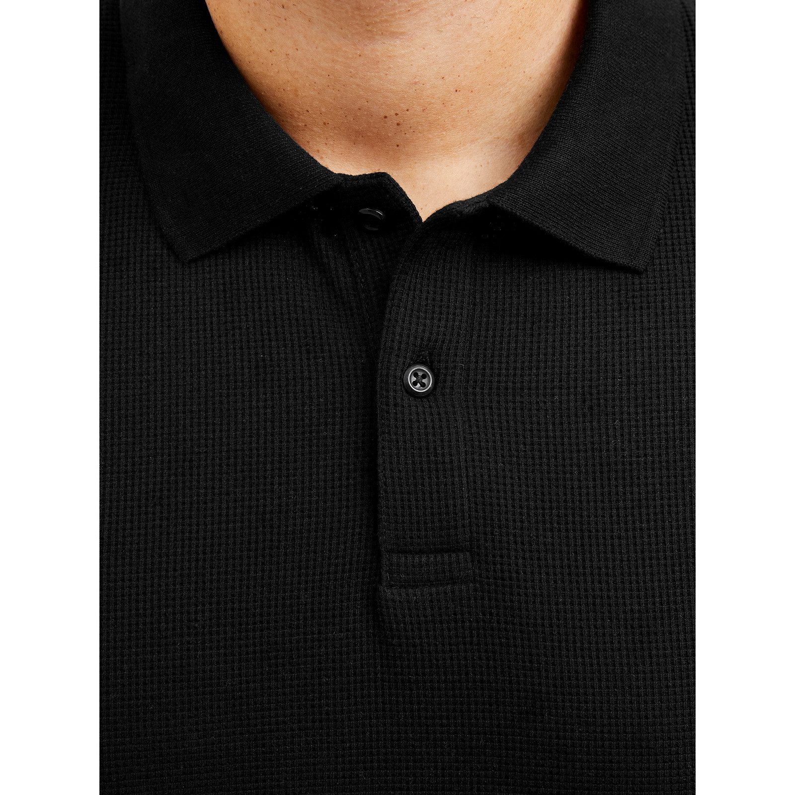 Jack & Jones Poloshirt Jack&Jones Poloshirt XXL schwarz JJEAUSTIN Struktur günstig online kaufen