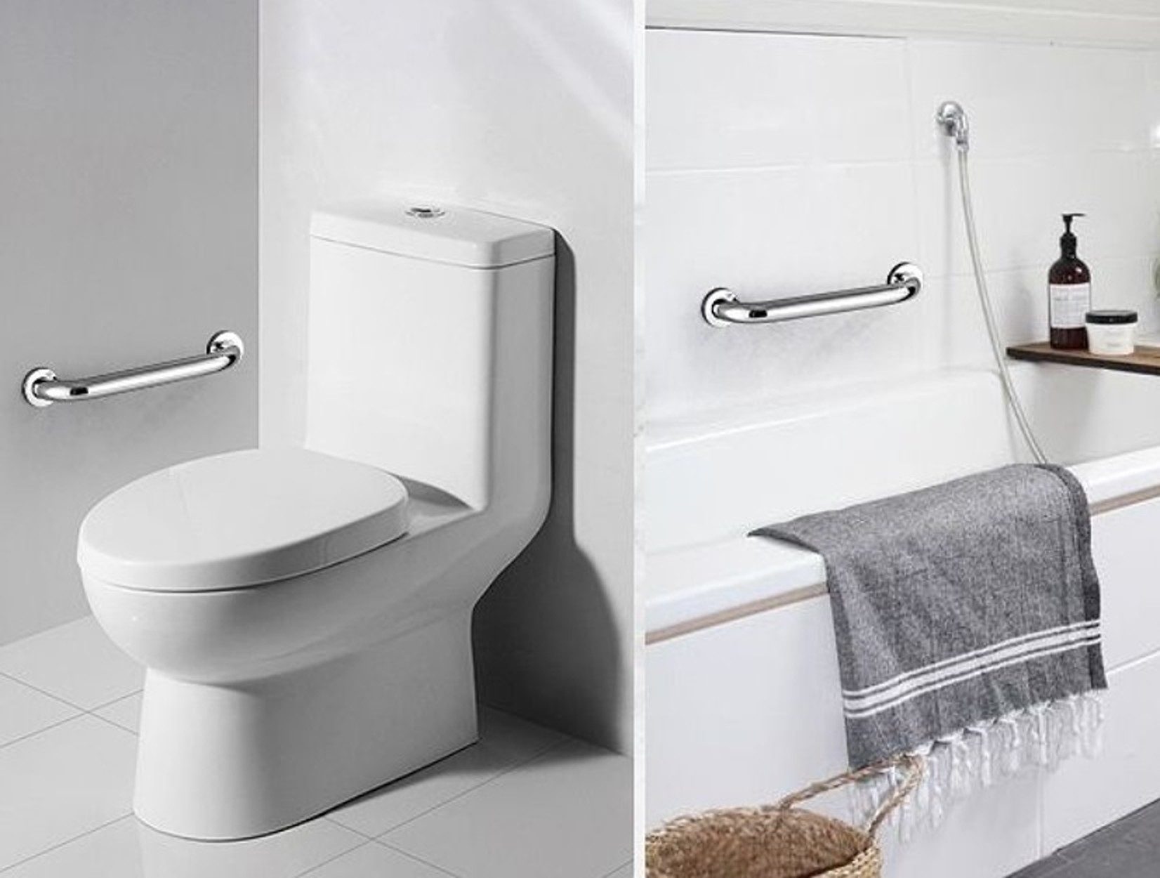 BAYLI Badewannengriff 50 cm Badezimmer Haltegriff Edelstahl - Sicherheitsgriffe für Senioren