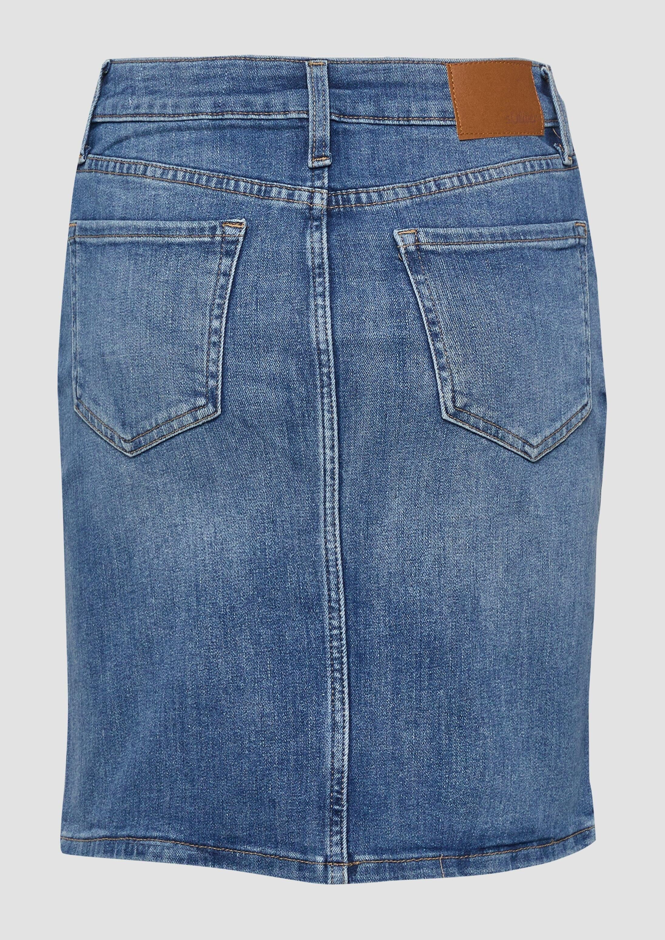 s.Oliver Minirock Rock Kurzer Jeansrock mit Knopfdetail