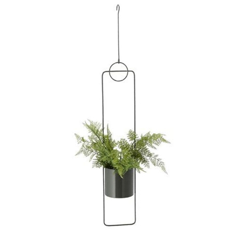 Meinposten Blumenampel hängend Blumentopf Ampel Übertopf Hängetopf Pflanzentopf Metall GRAU (1 St), Fensterdeko