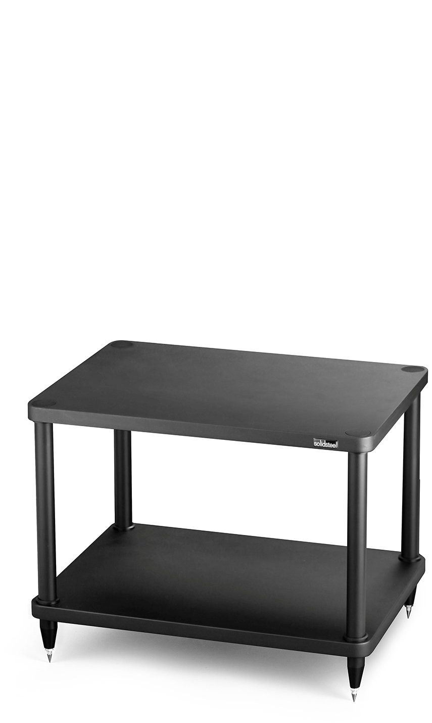 Solidsteel Audio-Board S3-2 HiFi Audio Rack Black, Massive MDF-Regalböden mit Polymerlaminat