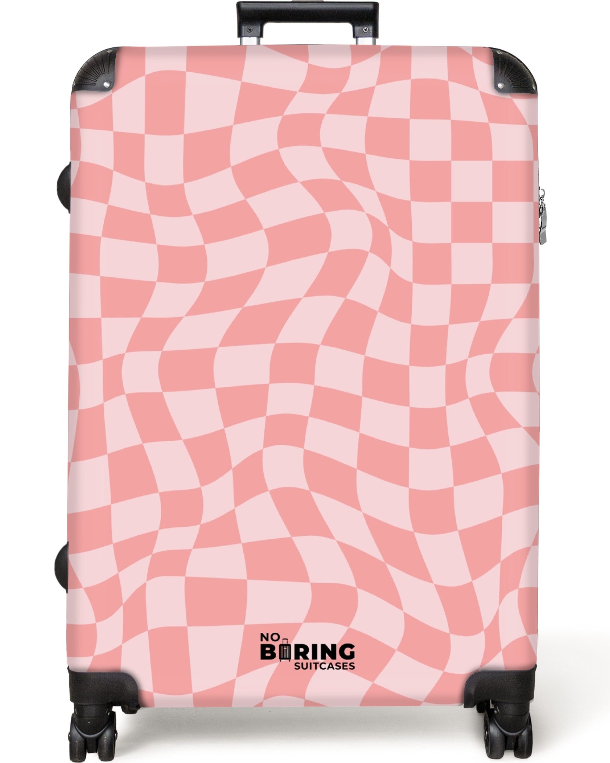 NoBoringSuitcases.com© Hartschalen-Trolley Gewelltes rosa Karomuster 77 günstig online kaufen