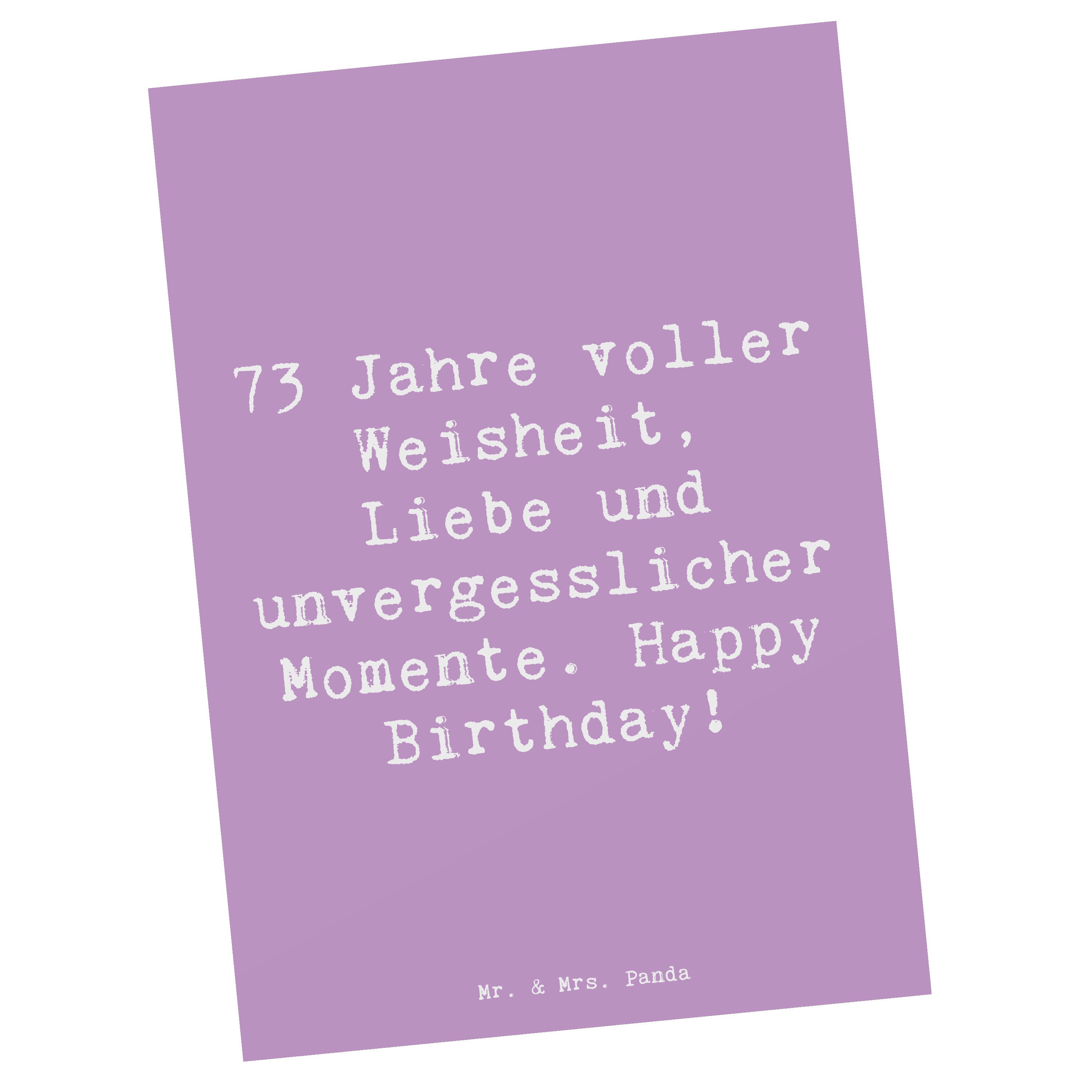Postkarte Spruch 73. Geburtstag - Lavendeltraum - Geschenk, Geburtstagsweisheit