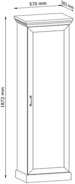 Feldmann-Wohnen Kleiderschrank Royal (1-St) 57cm Pinie skandinavisch weiß Wildeiche Landhaus-Stil