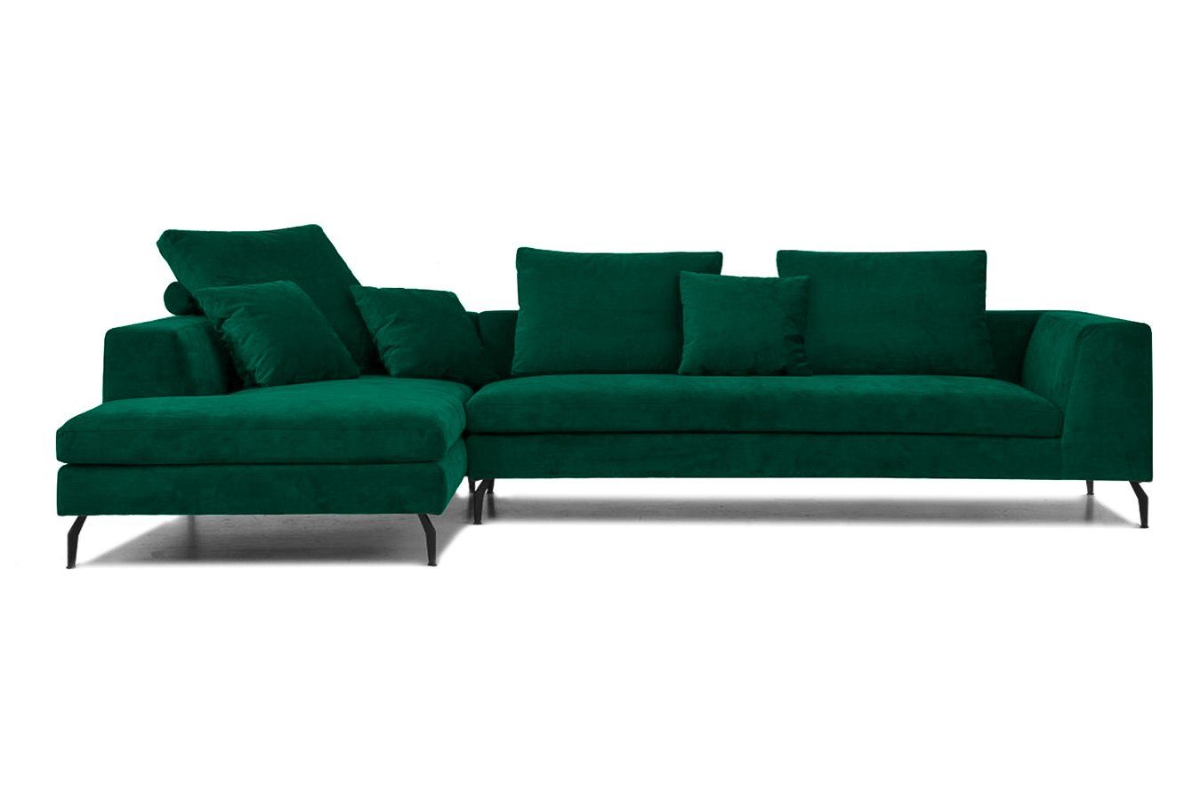 living Stoff Ecksofa daslagerhaus Messina Big-Sofa Kombination dunkelgrün