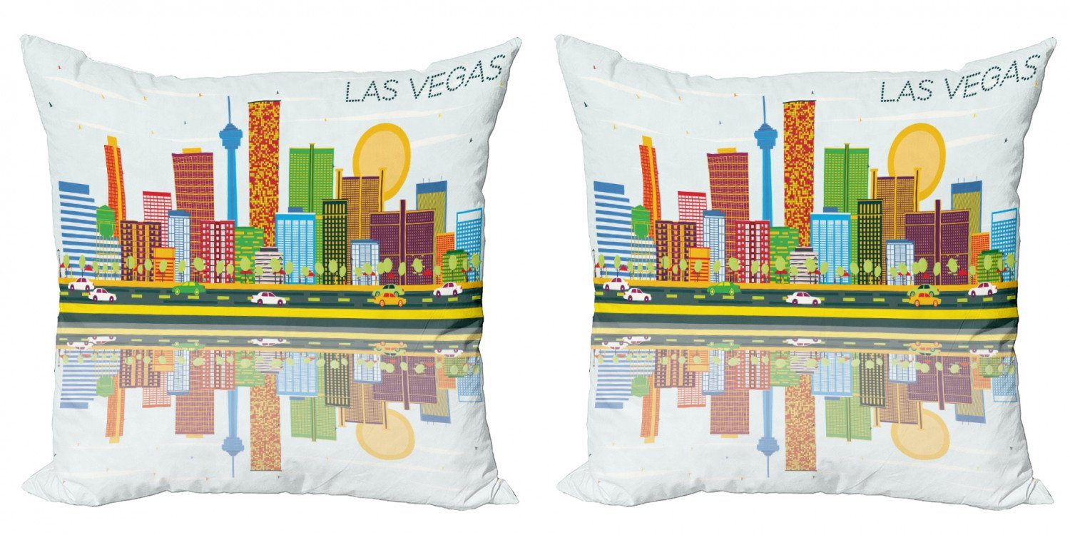 Kissenbezüge Modern Accent Doppelseitiger Digitaldruck, Abakuhaus (2 Stück), Las Vegas Skyline von Nevada City