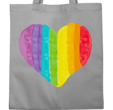 Shirtracer Umhängetasche Regenbogen Herz, LGBT Kleidung