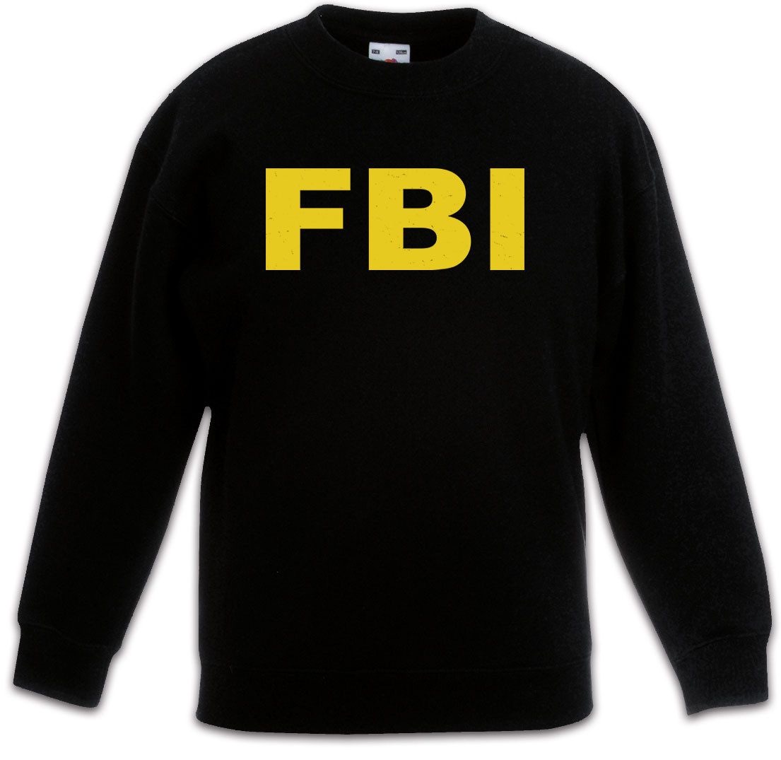 Sweatshirt FBI Kostüm Kinderpullover Fasching Logo Karneval Verkleidung Fastnacht