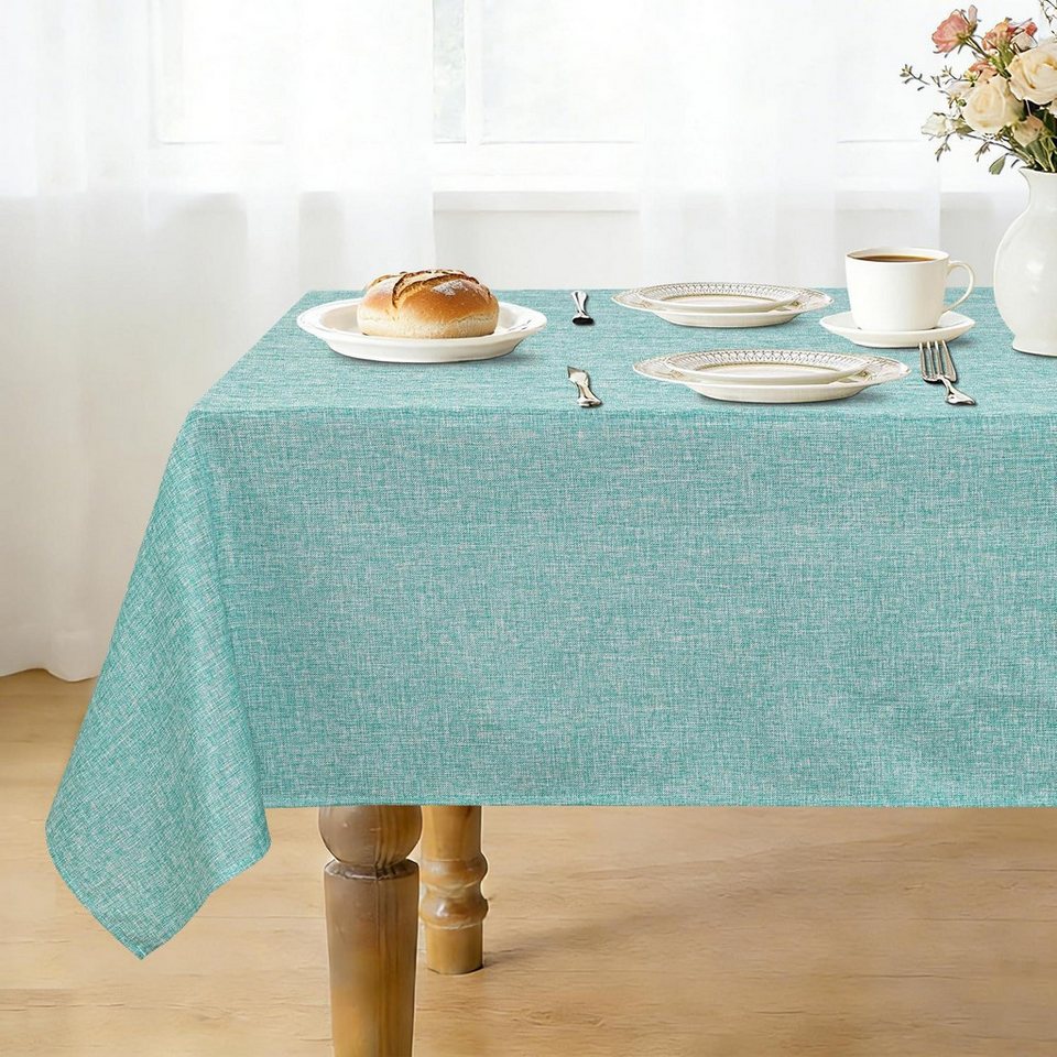 LuxusKollektion Tischdecke Tischdecke Wasserabweisend 260x135cm Blau