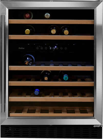 Amica Weintemperierschrank WK 341 111 E,für 46 Standardflaschen á 0,75l, Standkühlschrank