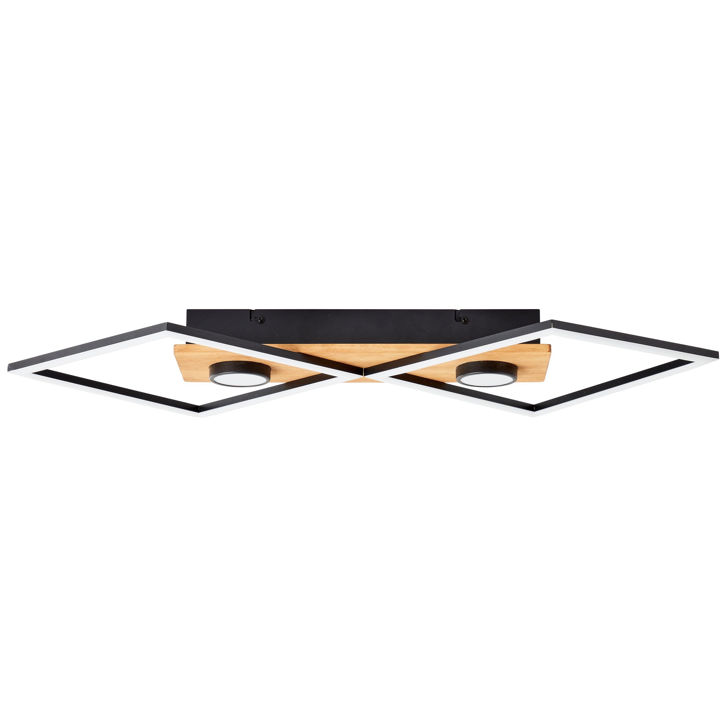 Brilliant Deckenleuchte Woodbridge, 70x35cm holz/schwarz, Woodbridge Holz/Metall/Kunstst LED Deckenleuchte