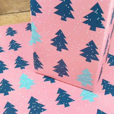 Bow & Hummingbird Geschenkpapier Geschenkpapier Christmas Trees