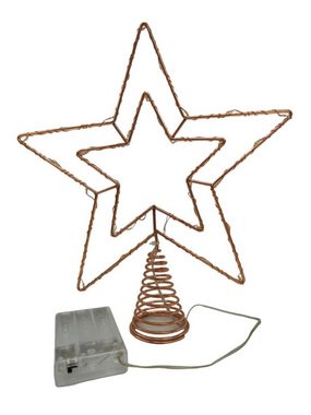 HMH Christbaumspitze LED Stern Weihnachtsbaumspitze Christbaumkrone beleuchtet (1-tlg), 30cm x 25cm, 30 warmweiße LED´s