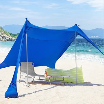 SoBuy Sonnensegel OZT01, Lycra Strandzelt Strandmuschel mit Alu-Stangen Sonnenschutz Tragbar