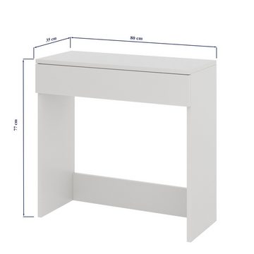 Platan Room Schminktisch Schminktisch Kosmetiktisch mit Schublade Frisierkommode 80x35x77 cm