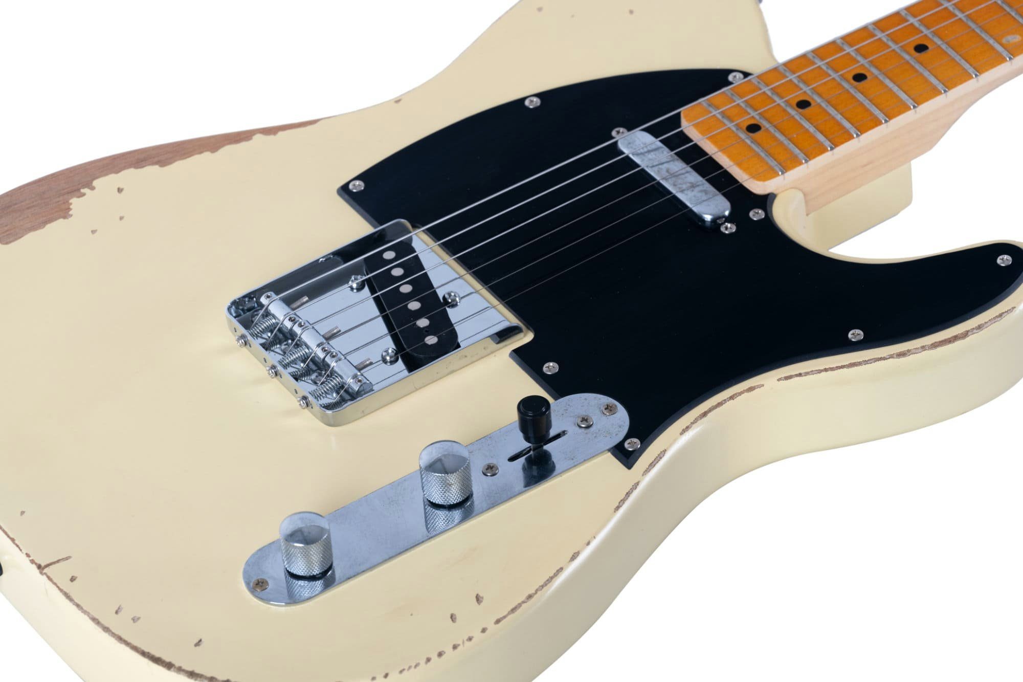 Rocktile E-Gitarre Vinstage TL-HMWM Vintage White - Relic-Gitarre in Aged-Style, 2x Single Coil Pickup