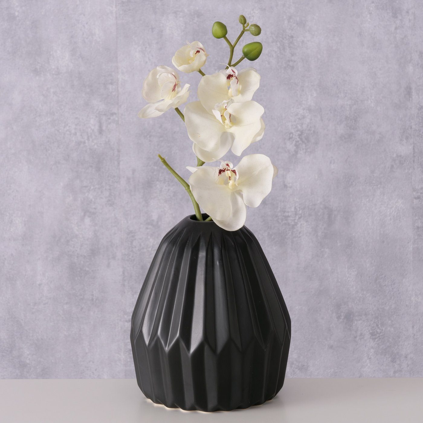 BOLTZE Dekovase "Sian" aus Keramik in schwarz, Vase Blumenvase | Dekovasen