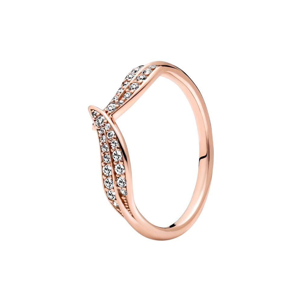 Fingerring 189533C01 Ring Damen Funkelnde Blätter 14k Rose Gold Plattiert Gr. 52