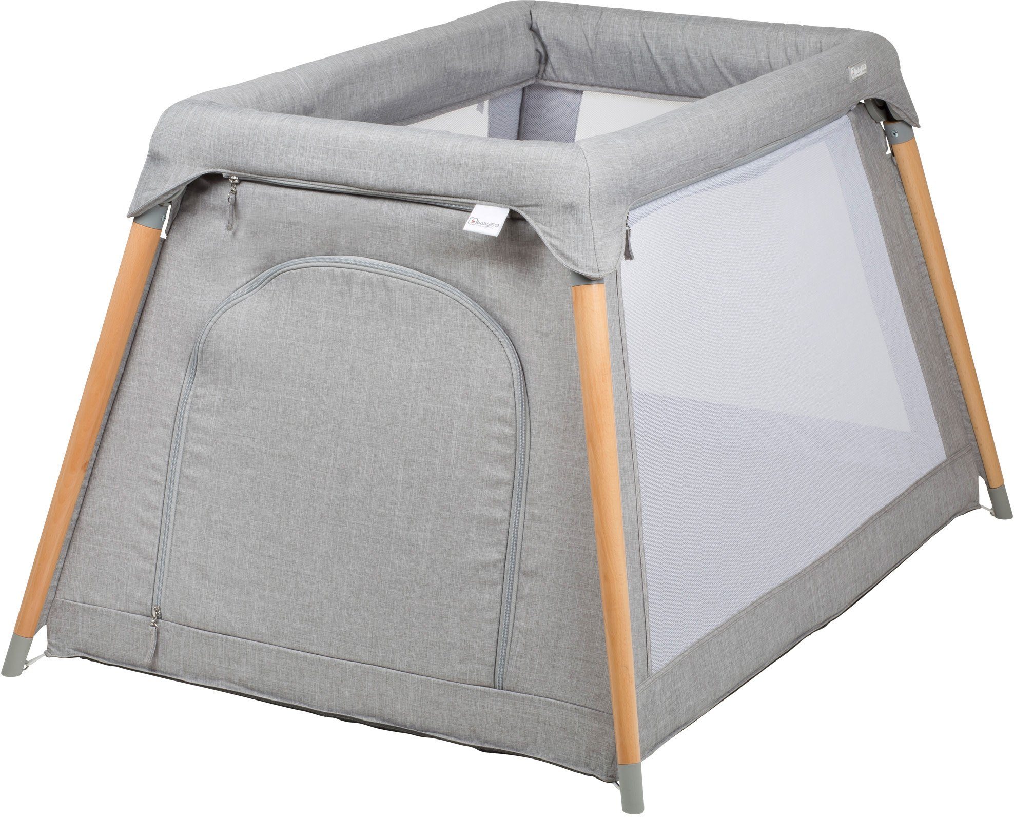 Baby-Reisebett Groovy, grau melange