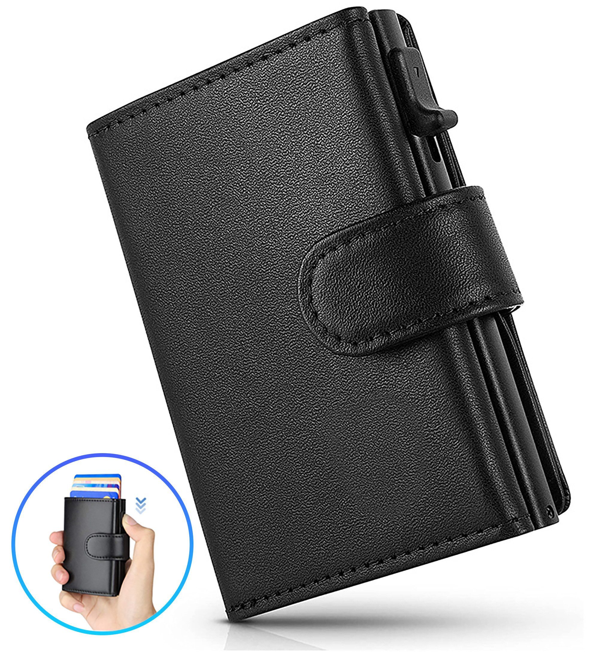 Fyrove Geldbörse lim Wallet mit Münzfach, Herren Geldbörse, Kartenetui, Pop-up (Aluminium, Geschenkbox)