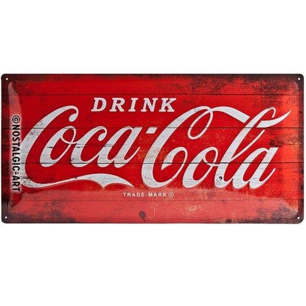Nostalgic-Art Metallschild Blechschild 25 x 50cm - Coca-Cola - Logo Red