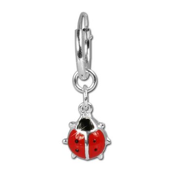 Teenie-Weenie Paar Creolen Teenie-Weenie Ohrringe 13mm Kinder Silber (Creolen), Kinder Creolen Marienkäfer aus 925 Sterling Silber, Farbe: silber, rot