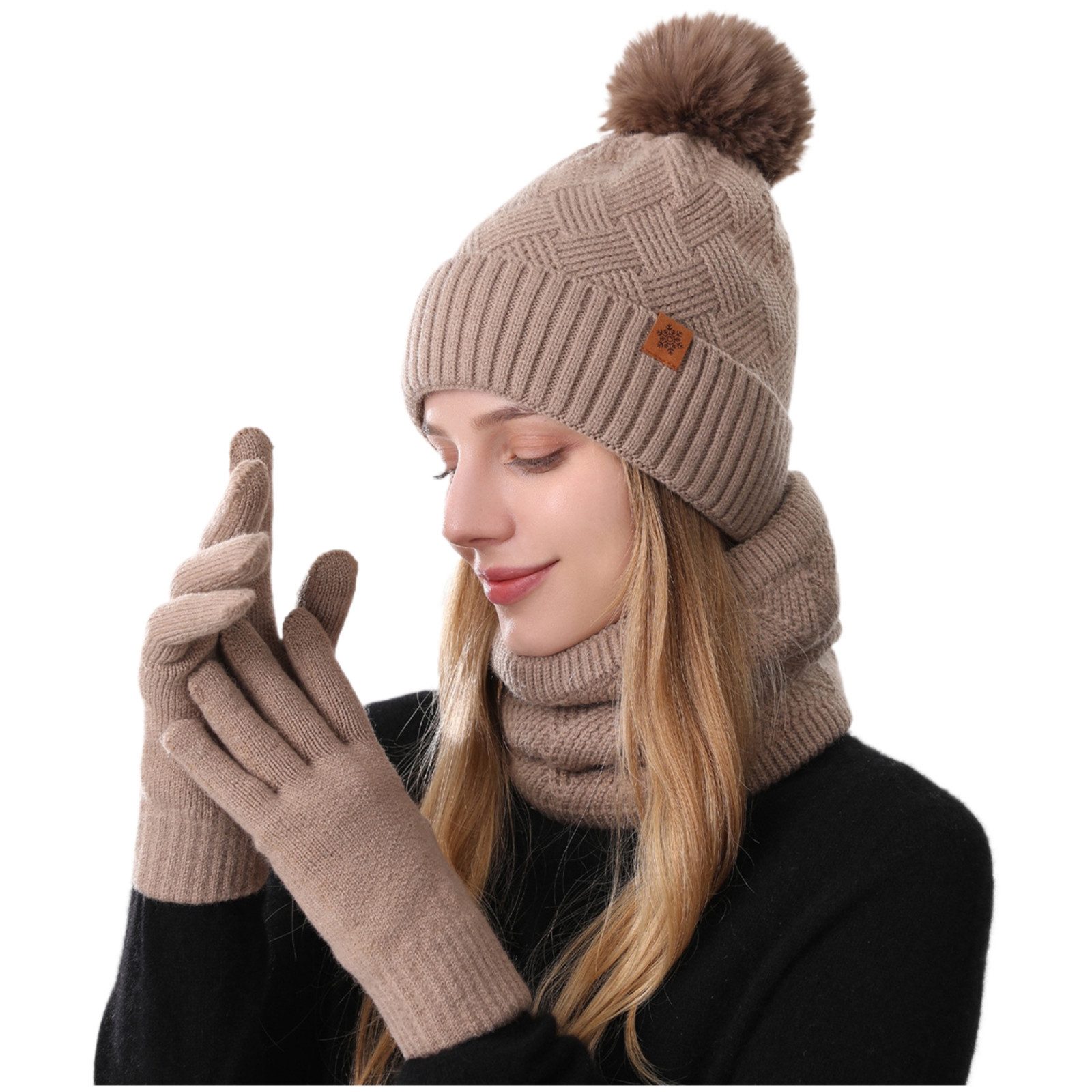 Jumpeak Mütze & Schal Mütze & Schal,Schal Mütze Handschuhe Set,Modeschal,St günstig online kaufen