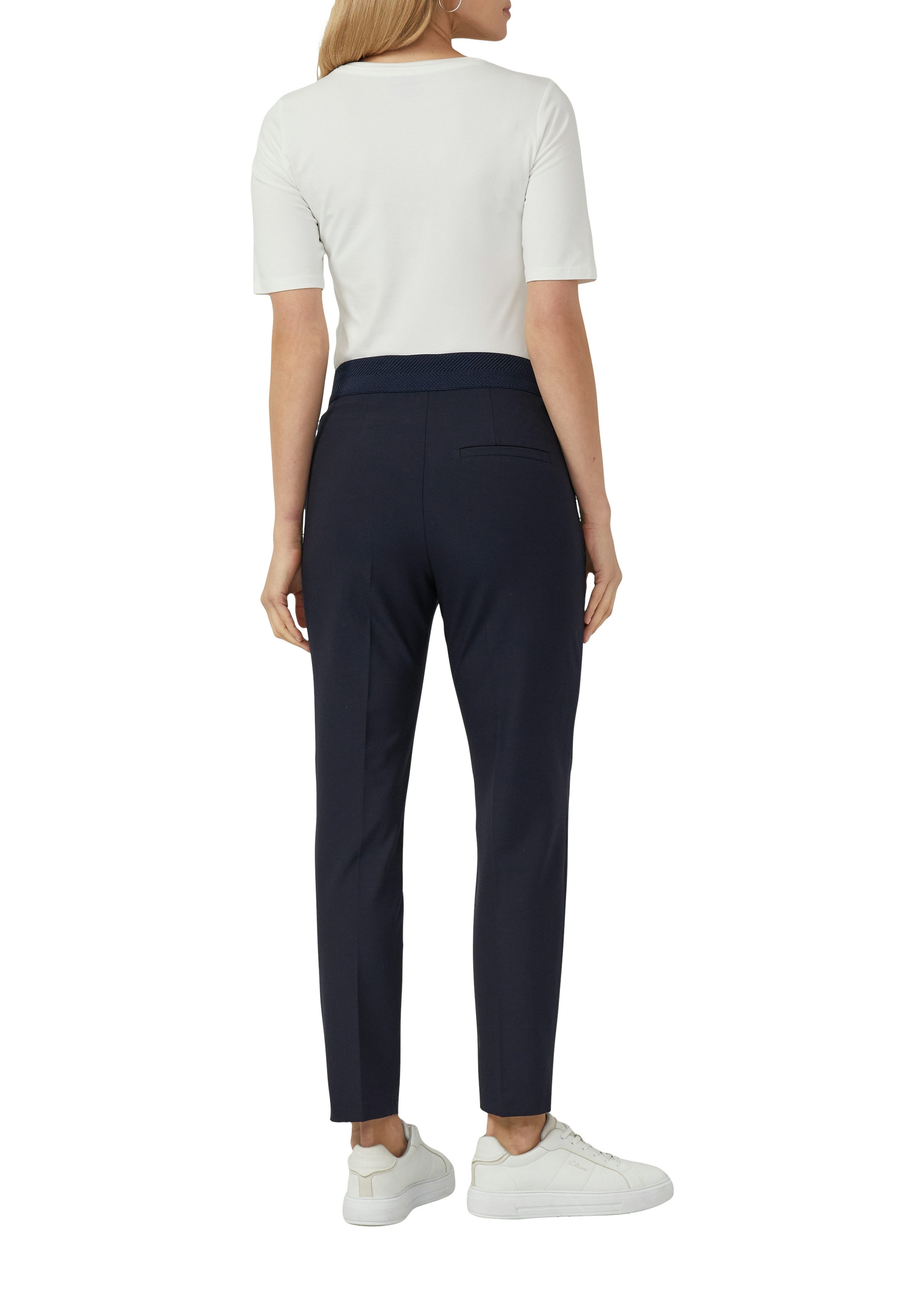 s.Oliver BLACK LABEL Stoffhose mit schmalem Bein, Viskose-Stretch