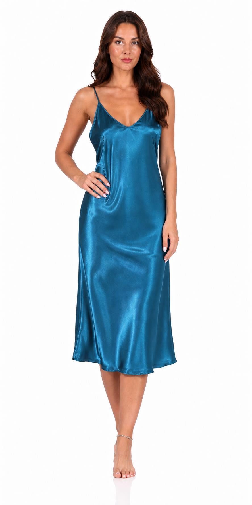 EloModa Negligé Damen Negligé Nachtwäsche Nachtkleid Dessous Satin, S M L XL 2XL (1-tlg)