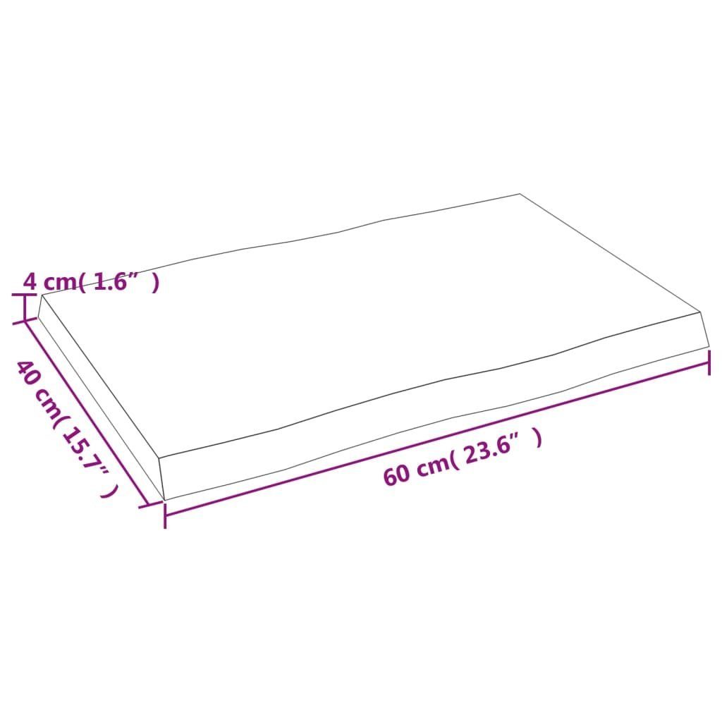 (1 St) cm Baumkante furnicato 60x40x(2-4) Behandelt Massivholz Tischplatte