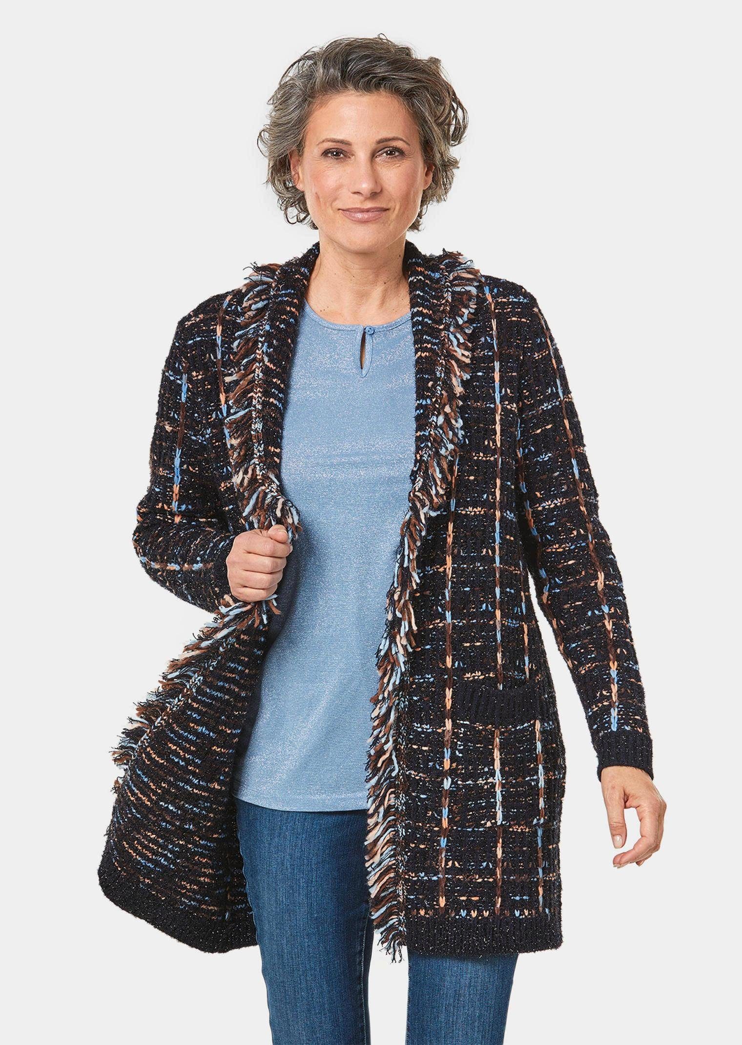 Strickjacke Kurzgröße: Kurzgröße - Fransenstrickjacke