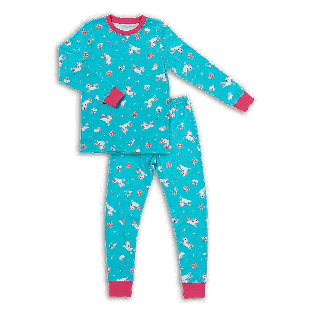 Schlummersack Pyjama Kinder-Pyjama aus Bio Baumwolle OEKO-TEX zertifiziert Einhorn | Pyjamas