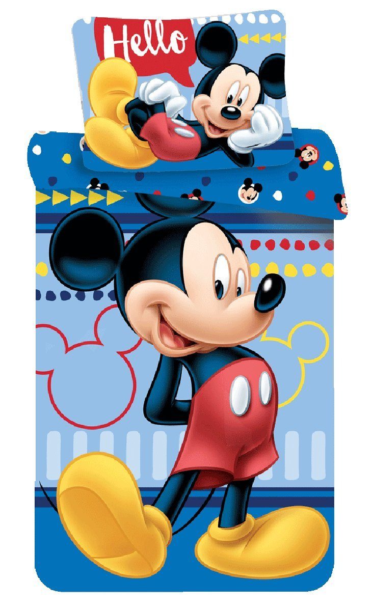 Disney Kinderbettwäsche Mickey Maus "Hello" Постельное белье Set 100% Baumwolle, Renforcé, 2 teilig
