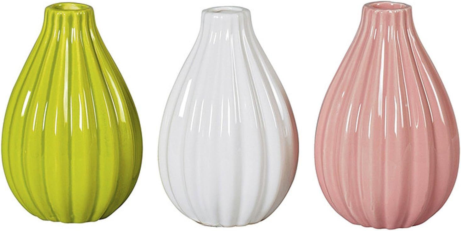 WieWin Tischvase Vase sort H11,5cm grün/weiß/ro (1 St)