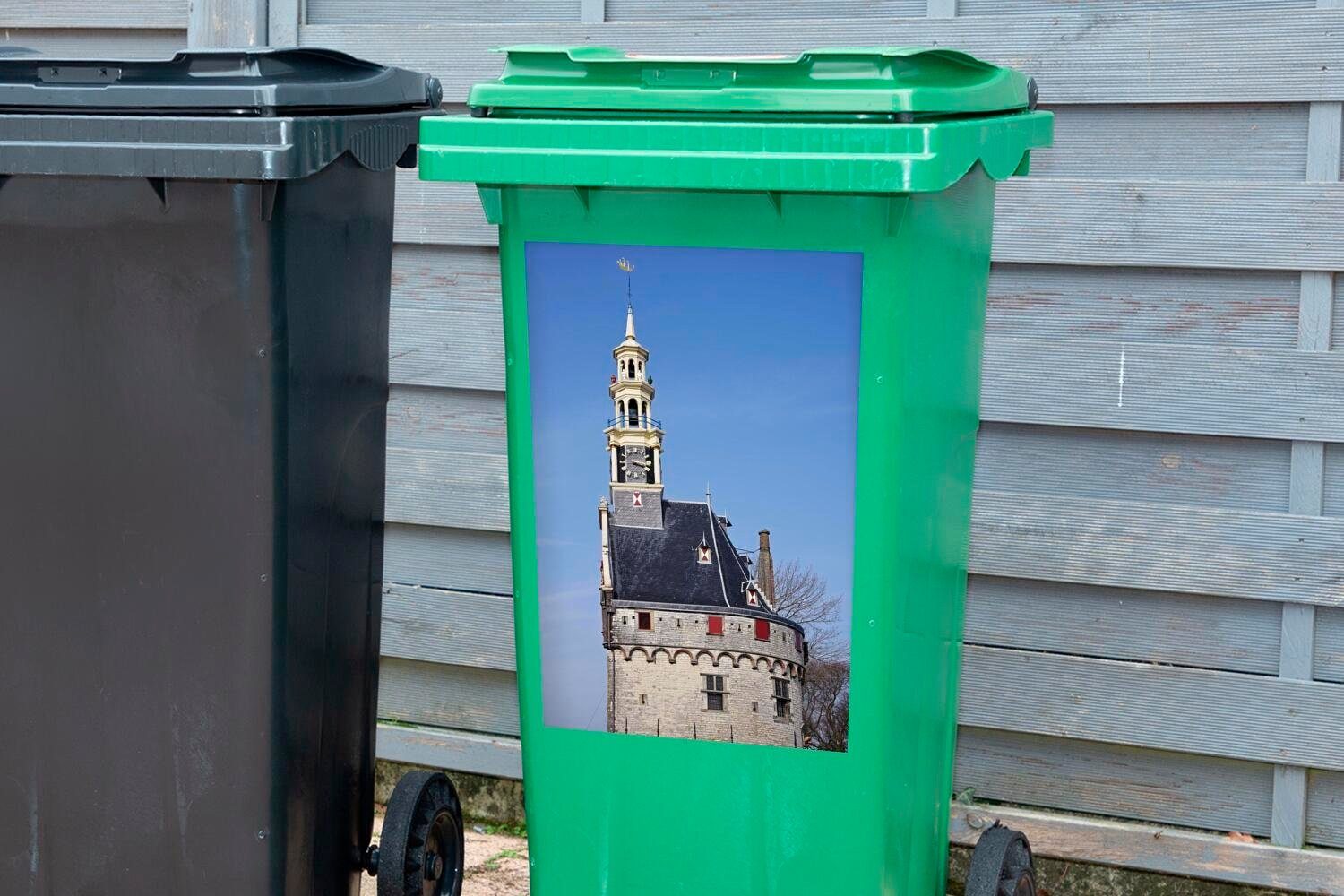 Stadt Container, Wandsticker westfriesischen Mülleimer-aufkleber, Der Hauptturm Mülltonne, Abfalbehälter der St), Sticker, (1 Hoorn MuchoWow