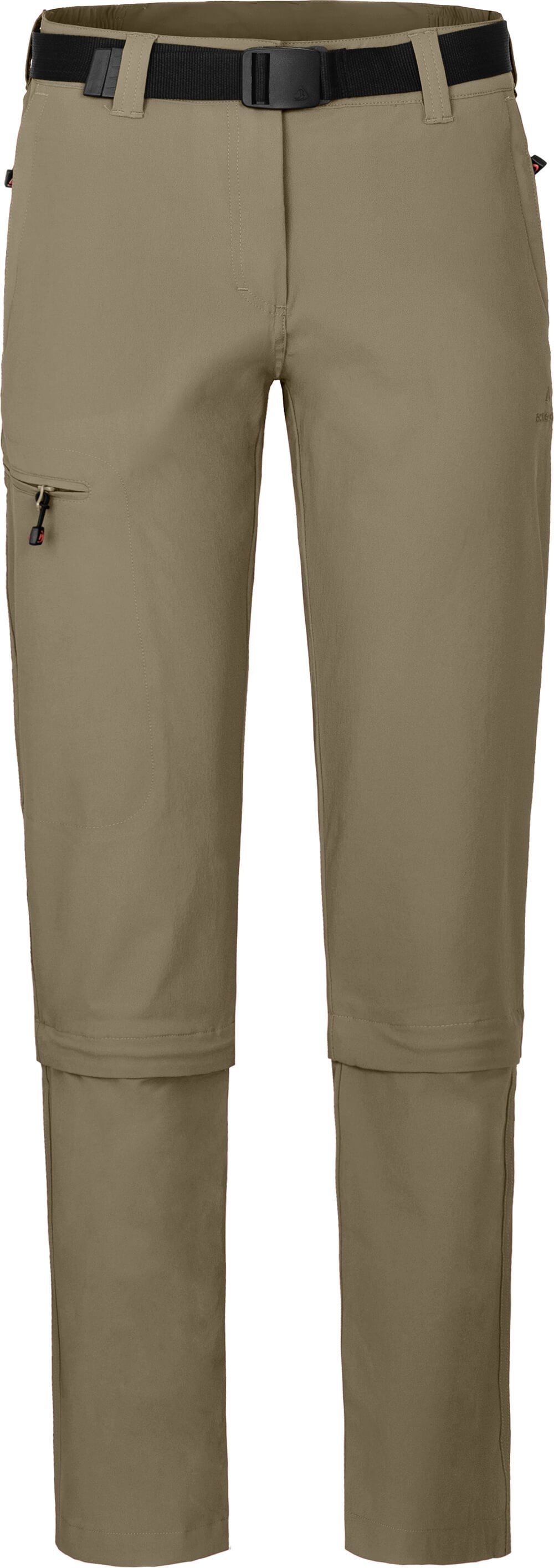 Bergson Zip-off-Hose YORK Zipp-Off Damen Wanderhose, vielseitig, pflegeleicht, Langgrößen, beige