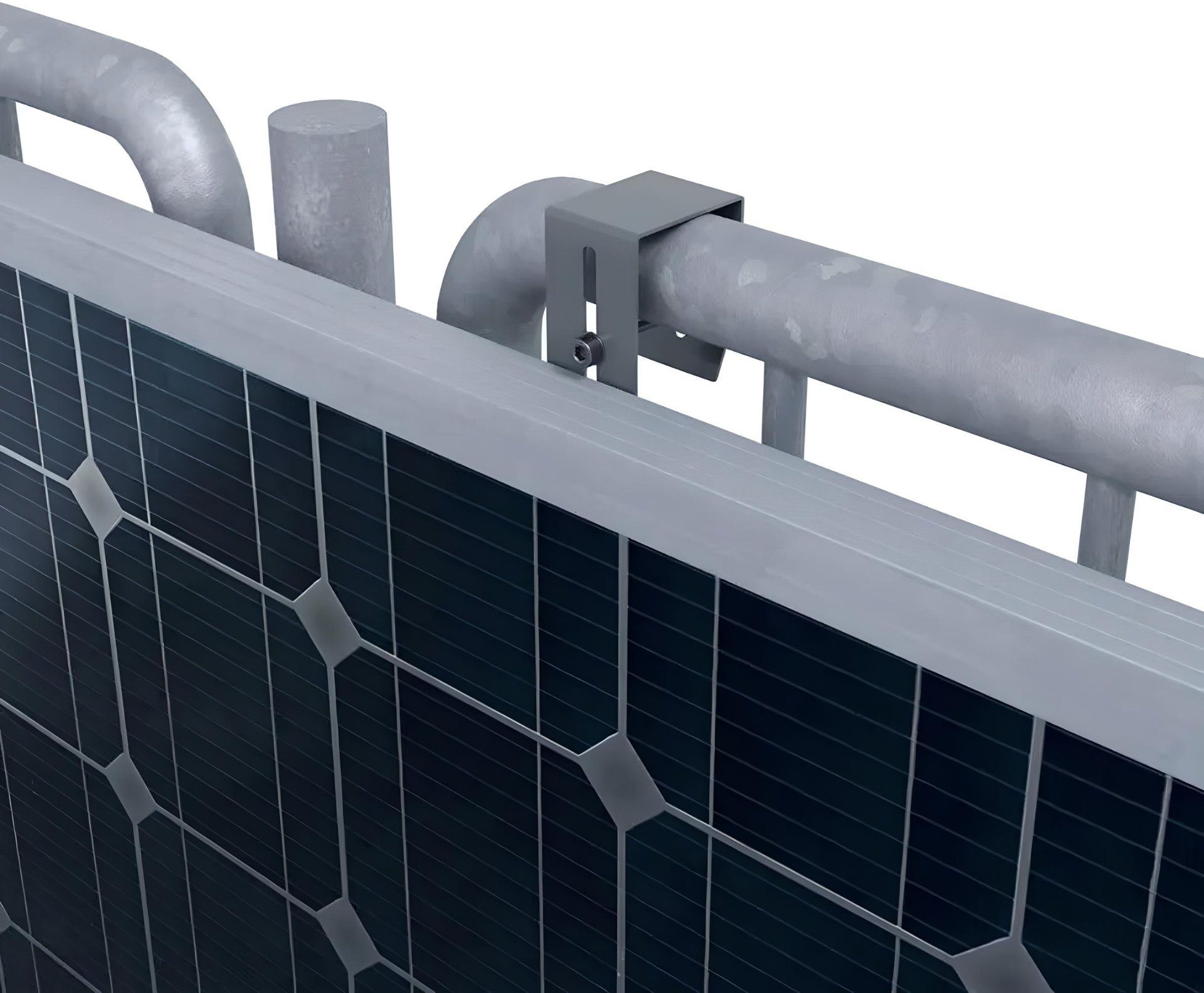 TZIpower Solarmodul-Halterung Halterung Balkon mit Rund- oder Eckhaken Balkonhalterung