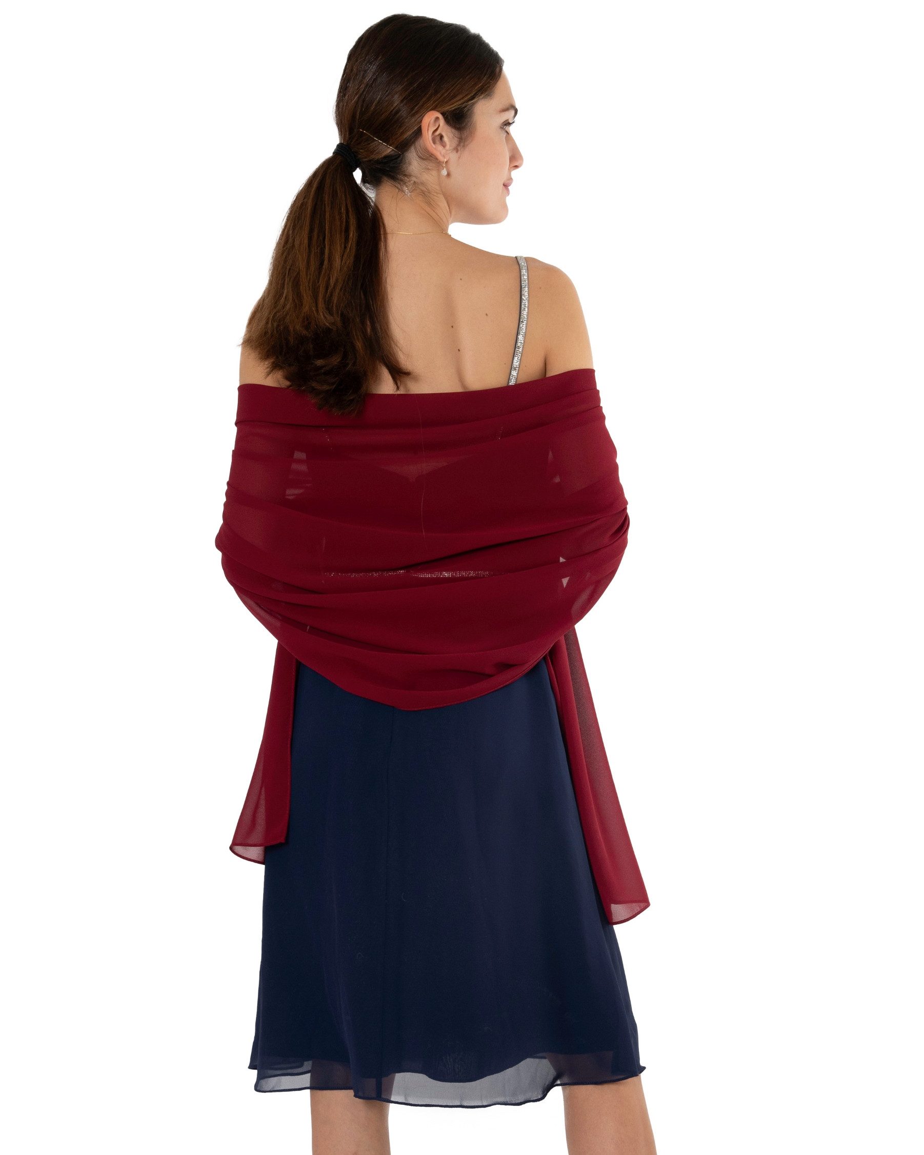 MayTree Modeschal Chiffon Schal Stola Umschlagtuch für Abendkleid Cocktailkleid 70x180, (Stück, 1-St)