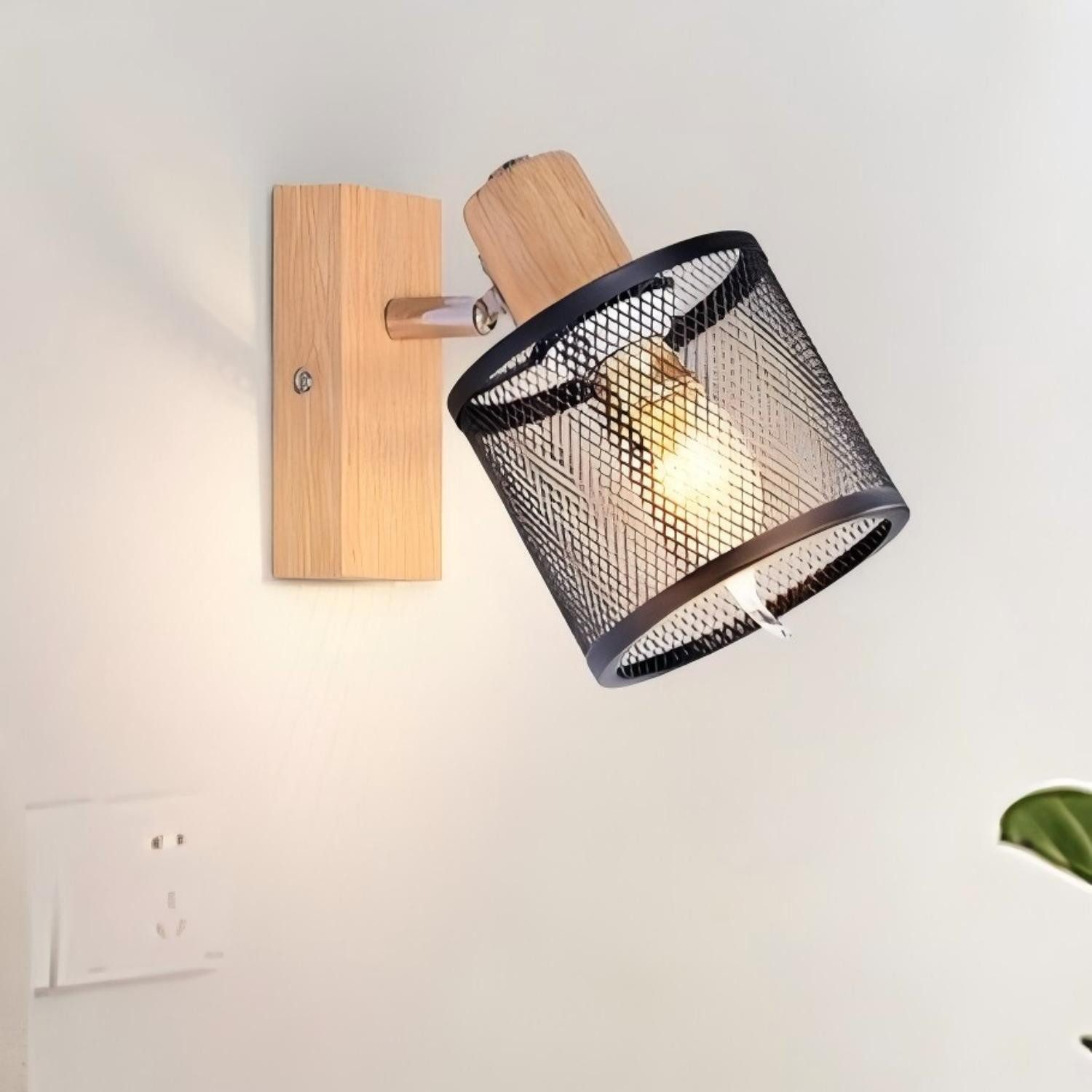 ZMH Deckenstrahler 1 Flammig Deckenleuchte Schwenkbar 350° für Wohnzimmer Holzoptik, Elegante Schlichtheit, ohne Leuchtmittel, Hochwertige Material Wohnzimmerlampe Modern Max.25w