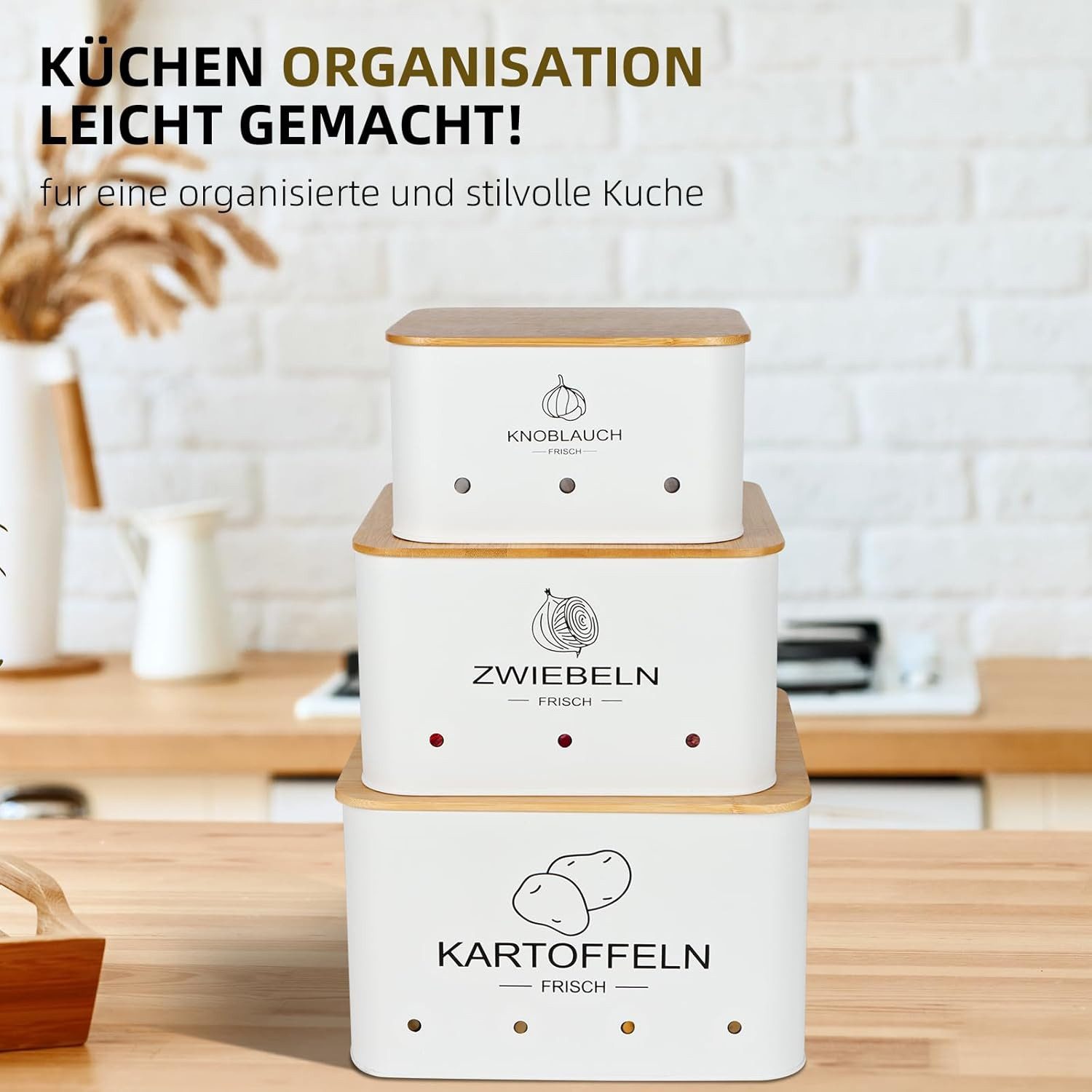 KingLux Aufbewahrungsbox 3Stk.Kartoffel Aufbewahrungsbox, Hält Gemüse günstig online kaufen